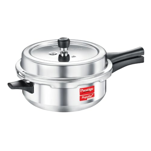 Prestige Popular Plus Svachh Aluminium 4 L Junior Deep Pan Pressure Cooker|Controls Spillage|Metallic Safety Plug|Gas And Ind