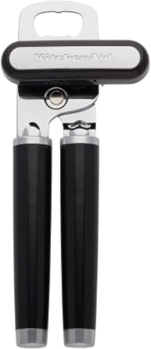 Image of KitchenAid Classic Multifunction Can Opener and Bottle Opener Easy to Use,Razor Sharp Stainless Steel Cutting Wheel,Soft Ergonomic Handles,Black,(Pack of 12)