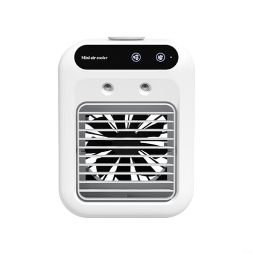 Uwithdanceme Aire acondicionado portátil alimentado por USB para comodidad personal, velocidades de viento ajustables y modos de niebla para uso en coche y oficina