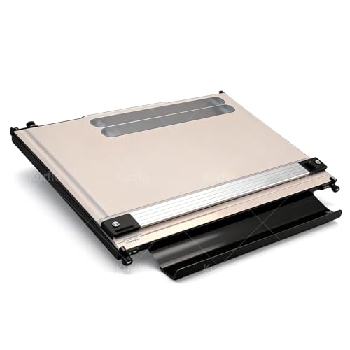 Kurflo マグネット製図板(A2-改良型) 高精度A2平行定規 600mm 透明アクリル製 32cm大型三角定規付き 傾斜調整スタンド プレス式クランプ4個付属 建築士試験対応 製図用品