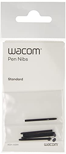 Confezione da cinque pezzi Wacom Ack-20001 Punta Standard di Ricambio per Tavoletta Grafica, Intuos PRO, Confezione da 5 Pezzi