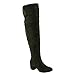 Produktbild Nature Breeze Damen Linden-01 Overknee Mid High Blockabsatz Stiefel, Grn (olivgrün), 37 EU