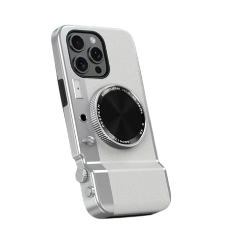 Image of MILLION CASES Back Cover Case for iPhone 14 Pro Shockproof Protective Retro Camera Lens Aesthetic Case for Men & Boys(White)