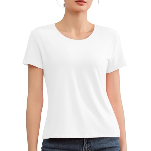 Short Sleeve T Shirts for Women Basic Tees Cropped Tshirts Casual Summer Tops Crewneck Plain Petite Tops