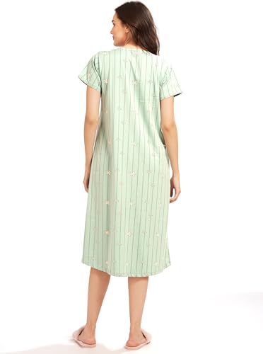 Image of AV2 Women Cotton Printed Maternity Nursing & Feeding Relaxed Fit Nighty -3146