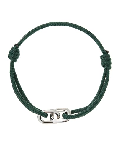Made by Nami Nautical Bracelets for Men Adjustable and Waterproof Rope Bracelet for Men with Stainless Steel Charm Gift for Him (Emerald Green Silver)4