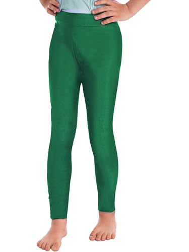 Freebily Leggins Niñas Deportes Pantalones Largos Mallas para Danza Gimnasio Running Práctica Yoga Ejercicio Cintura Alta Elástica Niñas W Verde Oscuro 7-8 años