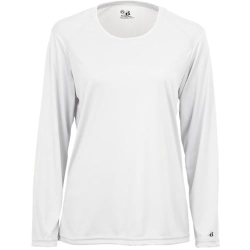 Badger Sports B-Core Ladies' L/S Tee White Large