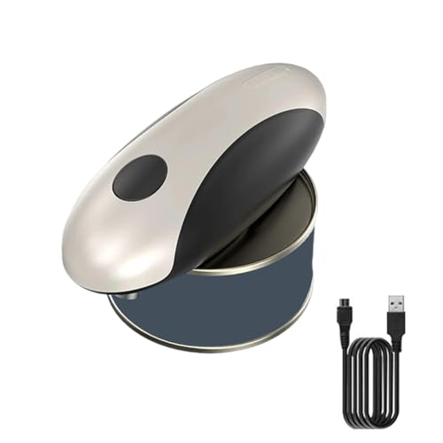 Abrelatas eléctrico para manos débiles, abrelatas eléctrico recargable, funciona con pilas, con borde liso para personas mayores con artritis