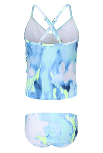 Image of Girls Tankini Swimsuits Two Piece Bathing Suit Hawaiian Ruffle Swimwear Set for Kids Girls 3-16 Years