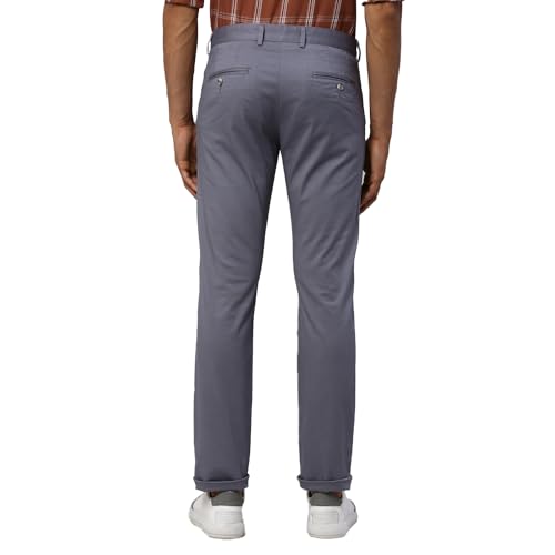 Image of Park Avenue Men's Regular Fit Mid Rise Neo Fit Cotton Blend Solid Pattern Flat Front Casual Chinos