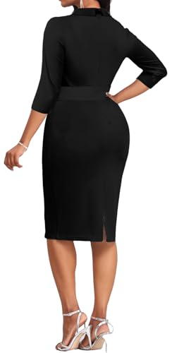 Women's Church Dresses 3/4 Sleeve Sexy V Neck Vintage Pencil Dress Mermaid Dress for Business2