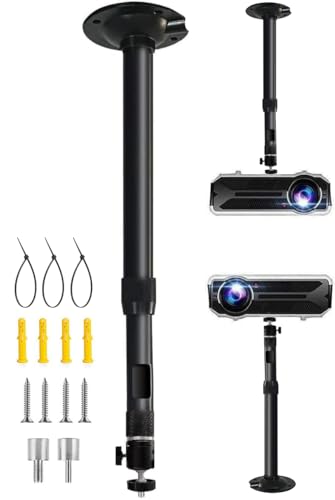 2-Be-Best Projector Mount 16-25.6in Adjustable Projector Ceiling Mount Compatible with TMY HAPPRUN CiBest Aurzen PANSEBA NISOO AuKing ClokoWe HOMPOW ELEPHAS PURSHE Pericat Projectors Black
