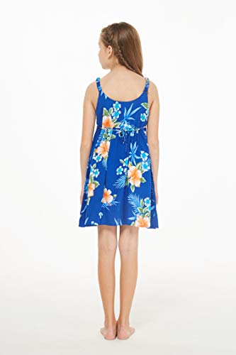 Image of Matchable Family Hawaiian Luau Men Women Girl Boy Clothes in Hibiscus Blue