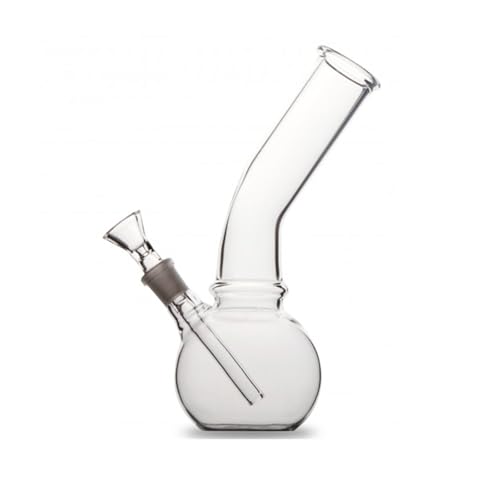HIBRON Bong de Cristal, 20,5 cm de Alto x 12,5 cm de Diámetro, Transparente