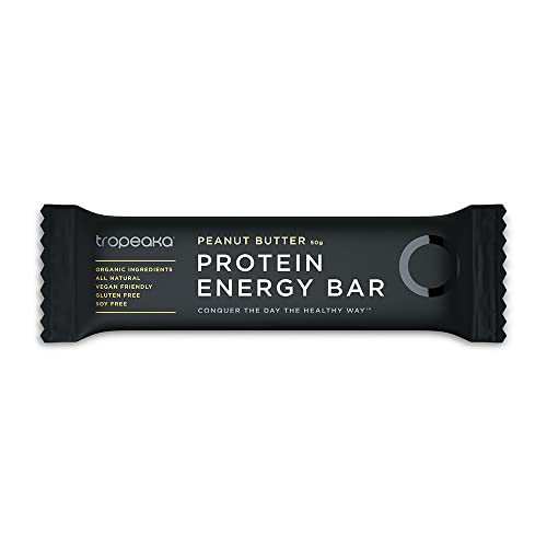 Tropeaka - Organic, Gluten Free, Vegan & Soy Free Protein bars - Peanut Butter flavour - 11g protein per bar. 3 pack.