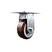 Heavy Duty Large Top Plate Polyurethane on Polyolefin Swivel Caster w/Main. Free Bearings and 5" x 2" Maroon Wheel - 750 lbs Capacity/Caster - Service Caster Brand