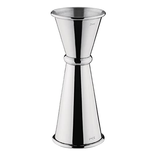 Olympia Stainless Steel Barware Banded Jigger Measure Clubs Wine Drinks 25 /50Ml, Silver, 25ml and 50ml