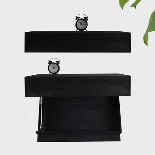 Étagère murale en bois pour ranger les petits objets cachés dans le compartiment - 5