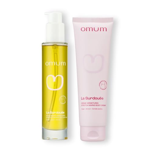 Duo crème et huile Omum anti-vergetures pour apaiser les tiraillements de la peau enceinte