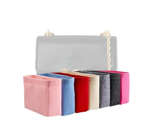 Xoppia Bag Organizer compatible with Tory Burch Small Eleanor Bag. Felt Insert Liner for Women Handbag. (Black, Style A: Exposure)