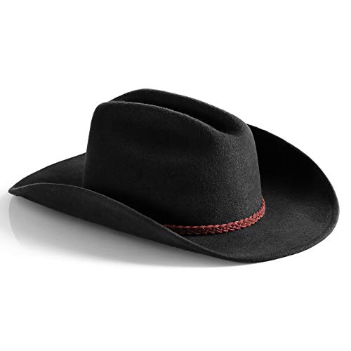 Samplife Western Cowboy Hat Men Mexican Style Cowgirl Wool Fedora Cattleman Adult Outback Black #TOP5