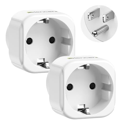 LENCENT 2 Pack Europe to US Plug Adapter, European to USA Adapter, American Outlet Plug Adapter, EU to US Adapter, Europe to USA Travel Plug Converter