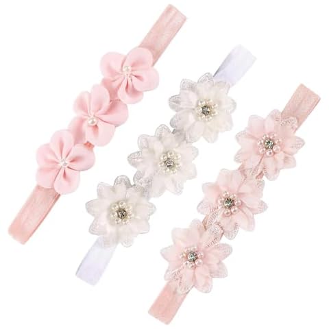 3Pcs Baby Girl Flower Elastic Hairbands Cover