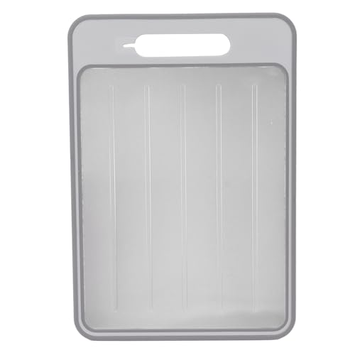 MINGZHE Tabla de Cortar Tabla de Cortar de Doble Cara Placa de Descongelación Y Molienda Rápida con Afilador de Cuchillos para Cocina(Gris)