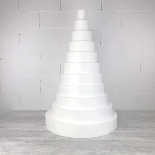 Lealoo Grande Pièce montée Wedding Cake en Polystyrène Haute densité, Base diam. 70cm, 11 étages, Hauteur Totale 110 cm