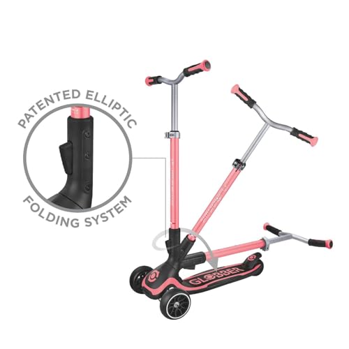 Globber Ultimum 3 Wheel Scooter with Patented Steering System, Adjustable Height, Robust, Extra Wide Deck and Wheels, Folding Scooter For Boys and Girls 5+ to Adult - 2 Year Warranty (Coral Pink) - Image 4