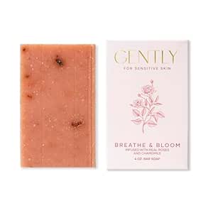 GENTLY SOAP - Breathe and Bloom Bar Soap - Gentle Soap For Dry, Itchy Skin - Vegan Bar Soap For Sensitive Skin - Handcrafted in USA - Essential Oil Free - As Seen On Shark Tank