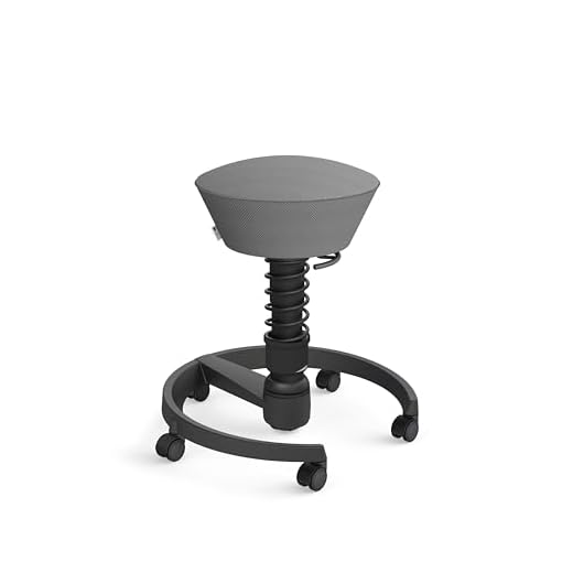 aeris Swopper Air – Ergonomischer Hocker mit extra weicher Polsterung – Bürohocker höhenverstellbar mit Rollen –Sitzhocker für einen gesunden Rücken, Feder Standard