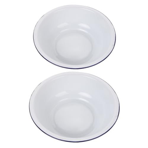 Set 2 pzas Tazones Esmaltados Blancos 30cm y 32cm miniatura 1
