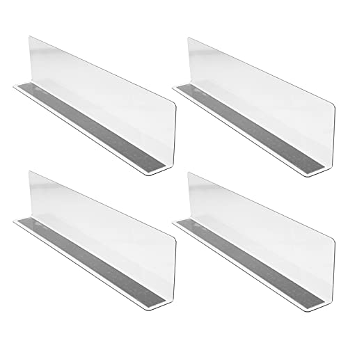 iplusmile Magnetic Pvc Side Panel Shelf Dividers L-Shaped 11 X 2.5 Inch Clear Thick Plastic Separator 4 Pack for Supermarket and Home Organization - Image 2