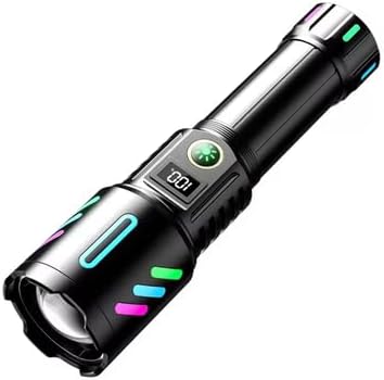 High-Power Digital Battery Display LED Torch Light, Adjustable Focus
