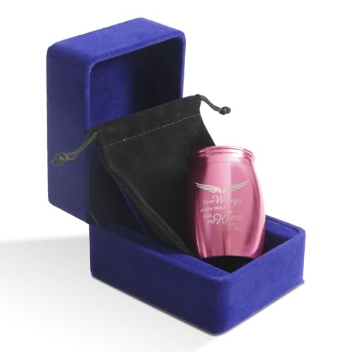 Image of Small Keepsake Urns for Human Ashes for Women /Female / /Mom /Mother | 2.7 inch Pink Mini Cremation Urn - Small Memorial Token Urn with Velvet Bag & Funnel - A Perfect Tribute & Gift for Families