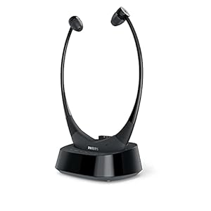 Philips E8005BK/10 Draadloze Hoofdtelefoon voor TV In-Ear met Digitale Draadloze Verbinding (40 m Bereik, Automatisch Aan/Uit, Vooraf Ingestelde Geluidsmodi) – 2020/2021 Model