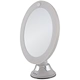 Zadro LED Lighted 10X Magnification Z'Swivel Power Suction Cup Vanity Wall Mount Beauty Makeup Mirror, White