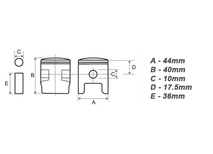 Cylindre et piston de 44 mm à haute compression pour débroussailleuse - 7