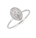 Couleur: Argent 2Colors Bague Argent rhodié Vierge Marie - 58