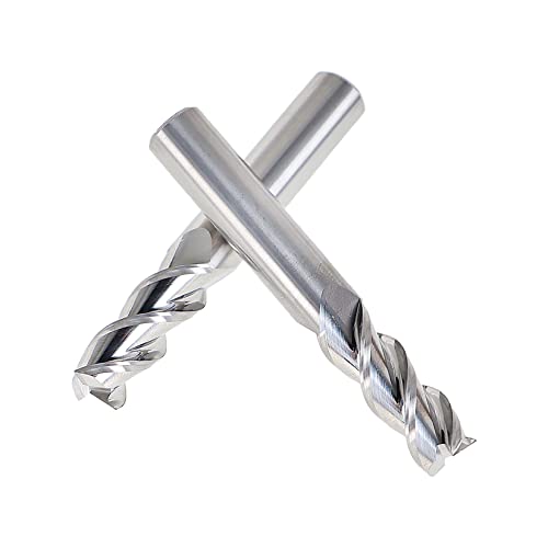 Image of findmall 5Pcs 3 /8 Inch Helix Carbide End Mill 3 Flute 1 Inch Length of Cut Fit for Aluminum Cut Non-Ferrous Metal Upcut CNC Spiral Router Bit
