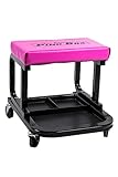 The Original Pink Box Rolling Creeper Seat with Tool Tray, Pink