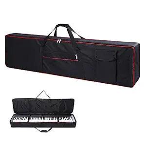88 Key Keyboard Case Carrying Piano Cover, Keyboard Gig Bag with 2-Pocket Keyboard Bag,600D Durable Oxford Inside Padded Full Coverage Dust for Protect Digital Piano Covers 88 keys 53.5