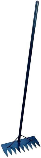 4 Tooth Sharp Rake Agronova Heavy Duty Iron Garden Rake with 4 FT Long Iron Handle Wide ...