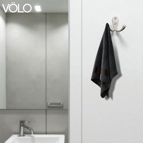 Image of VOLO Two pin Clothes Hanger Hook Premium and Stylish Door Hangers for Clothes, Door Cloth Hanger, Cloth Hooks /Hanger, Hooks Rail for Hanging Keys,Clothes,Towel (Chrome Finish, 2)
