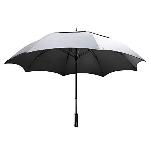 SunTek Solaire 62 Reflective UV Sun Protection Wind & Weather Resistant Vented Double-Canopy Umbrella (Black)