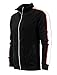 SCREENSHOT-V11080 Mens Streetwear Slim Fit Spandex Plush Velour Track Jacket - Premium NYC Athletic Fashion Side Taped Top-BK/WH-Medium