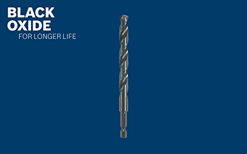 BOSCH BL2143IM 1-Piece 1/4 in. x 4 in. Black Oxide Metal Drill Bit Impact Tough with Impact-Rated Hex Shank for Applications in Steel, Copper, Aluminum, Brass, Oak, MDF, Pine, PVC and More by Bosch - Image 3