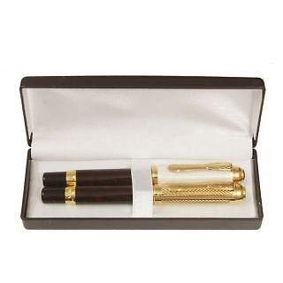 Dikawen P-130 821 Mesh Cap Dark Wine Fountain and Roller Ball Pen